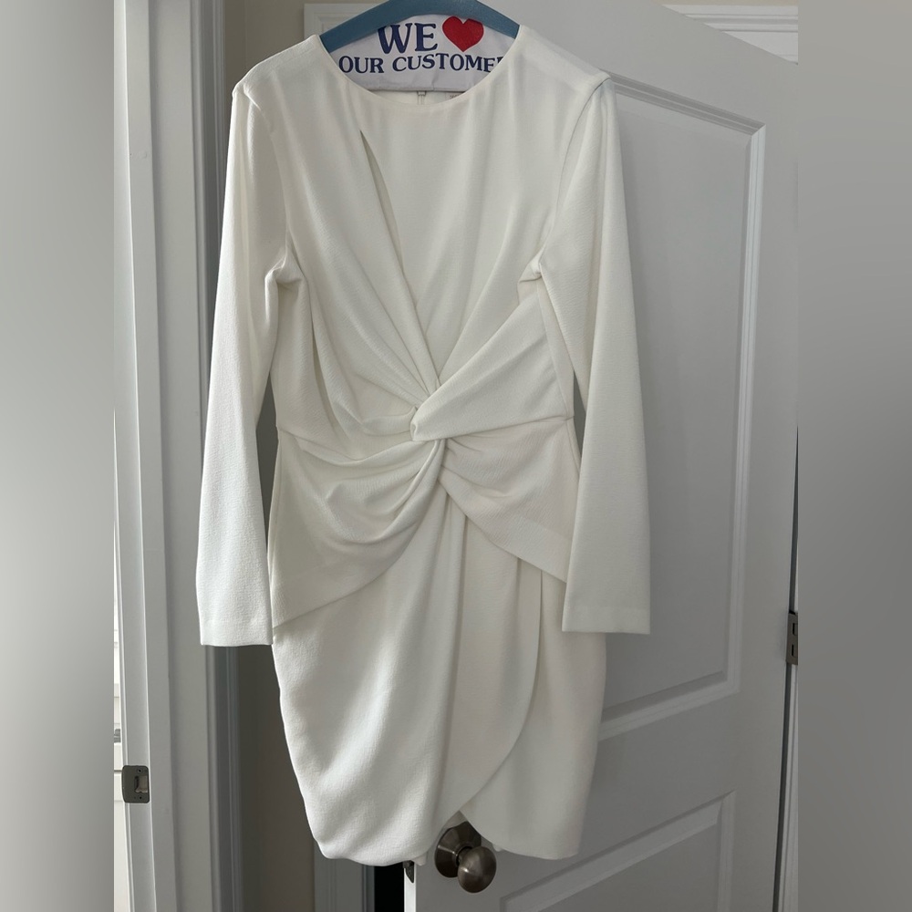 Dress the Population White Long-Sleeve Dress